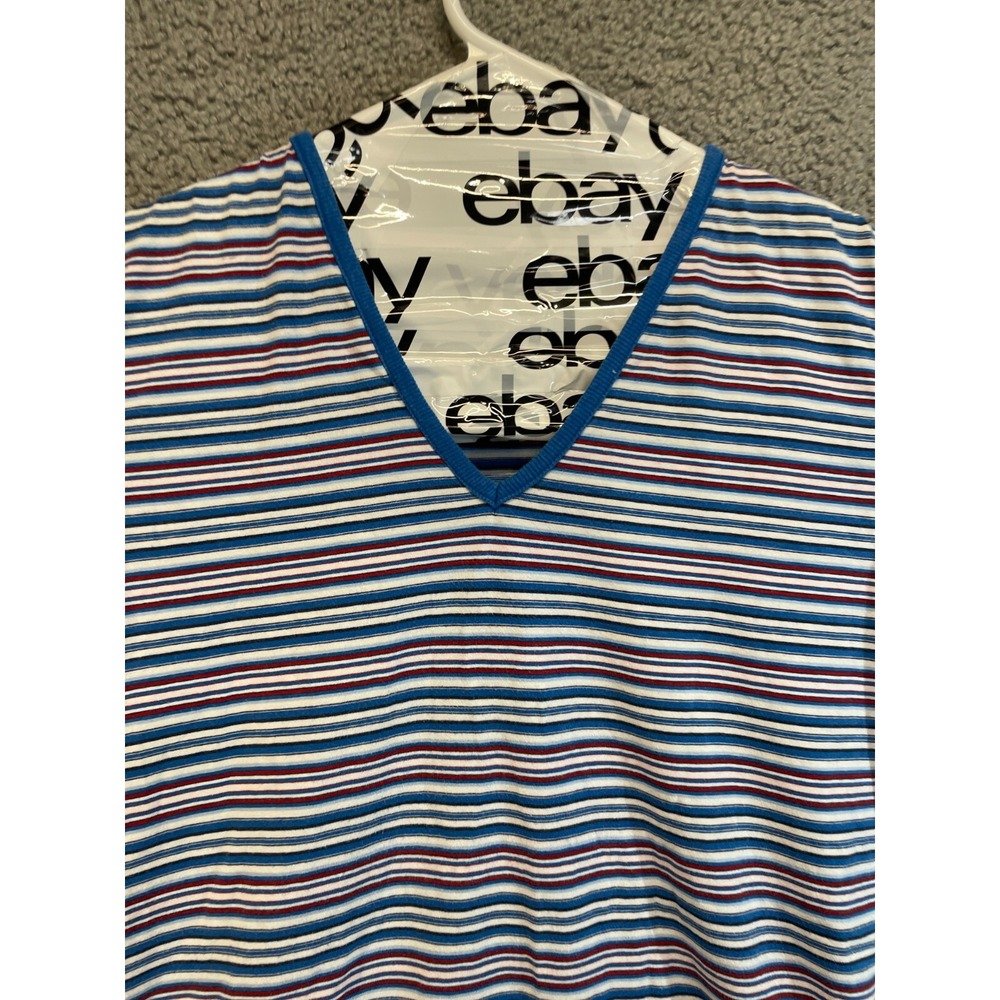 Tommy Hilfiger Mens Polo Shirt Size M  White‎ Striped Short Sleeve